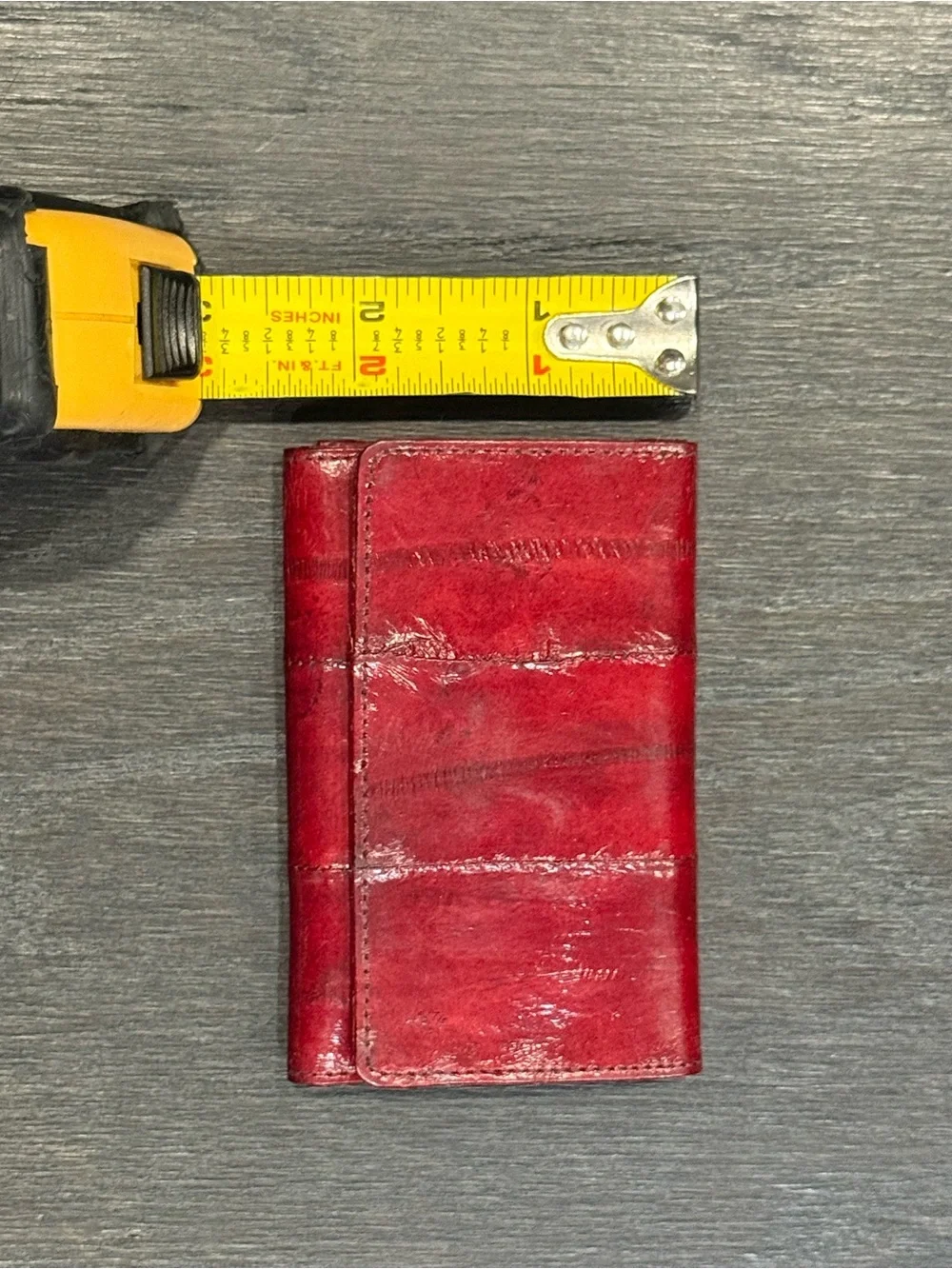 Vintage Bugatti Red Eel Skin Key Case & Zipper Pouch